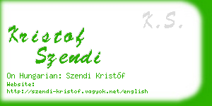 kristof szendi business card