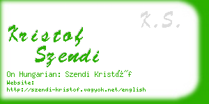 kristof szendi business card